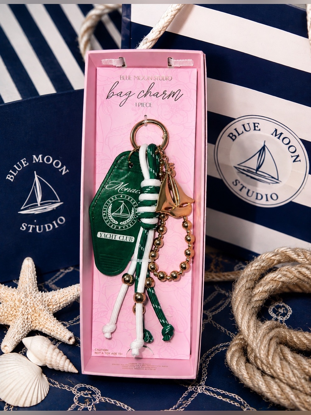 ⚓ Blue Moon Studio Monaco Yacht Club Bag & Key Charm — New